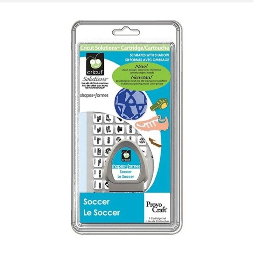 CRICUT Solutions CARTRIDGE Soccer Brand New Unlinked 29-0541 50 shapes‎ shadows